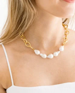 Baroque Pearl Chain Necklace|Susan Shaw Sale