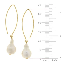 Baroque Pearl Threader Earrings|Susan Shaw Outlet