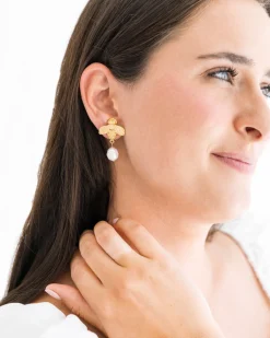 Bee + Pearl Drop Earrings|Susan Shaw Hot
