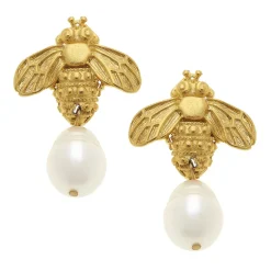 Bee + Pearl Drop Earrings|Susan Shaw Hot