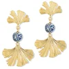 Blue & White Ginkgo Earrings|Susan Shaw Online