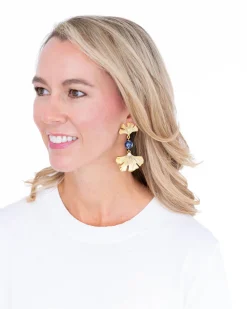 Blue & White Ginkgo Earrings|Susan Shaw Online