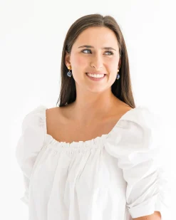 Blue & White Margaret Drop Earrings|Susan Shaw New