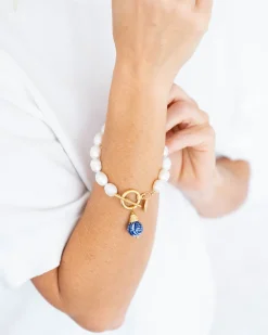 Blue & White Pearl Bracelet|Susan Shaw Clearance