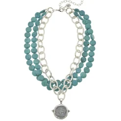 Buffalo Coin Multi-Strand Turquoise Necklace|Susan Shaw Online