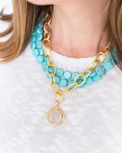 Buffalo Coin Multi-Strand Turquoise Necklace|Susan Shaw Online