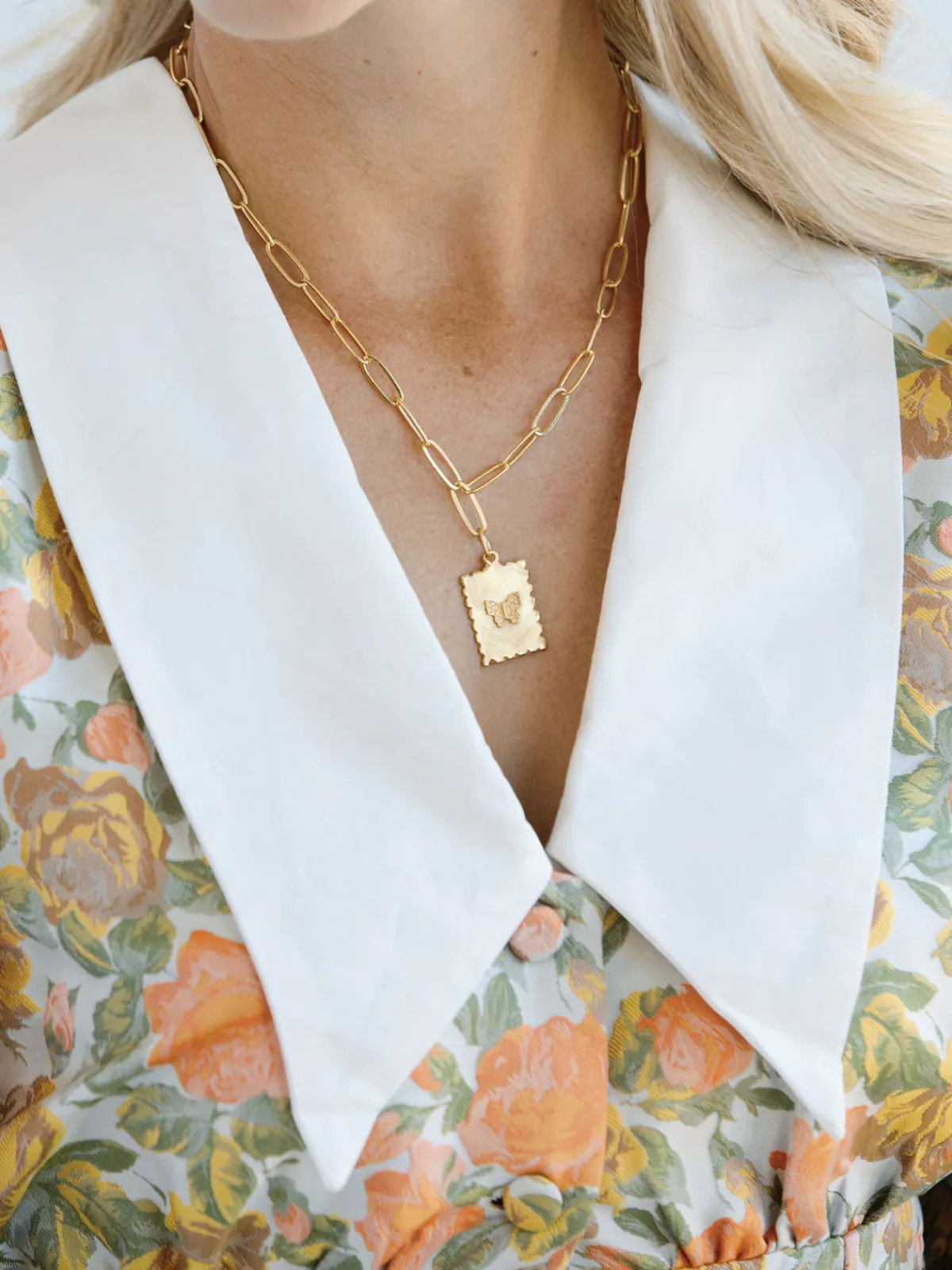 Butterfly Stamp Necklace|Susan Shaw New