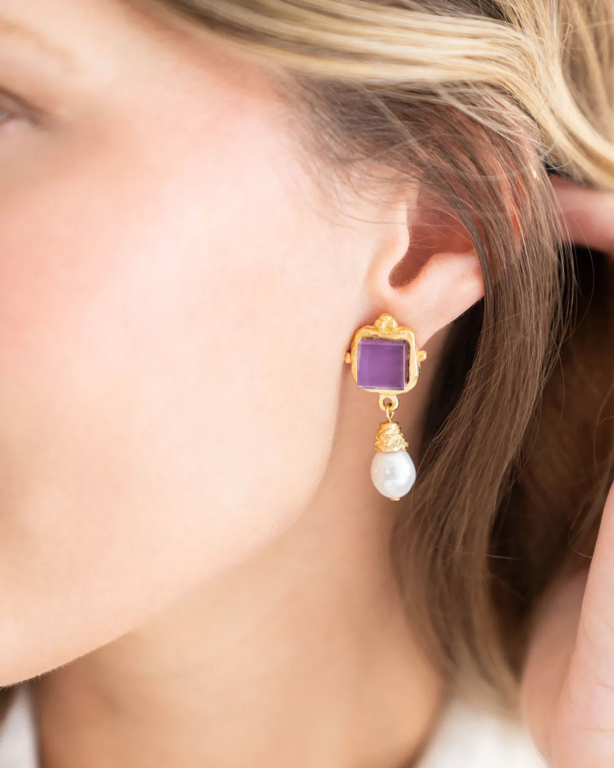 Charlotte Pearl Drop Earrings|Susan Shaw Clearance