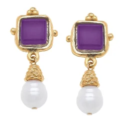 Charlotte Pearl Drop Earrings|Susan Shaw Clearance