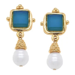 Charlotte Pearl Drop Earrings|Susan Shaw Clearance