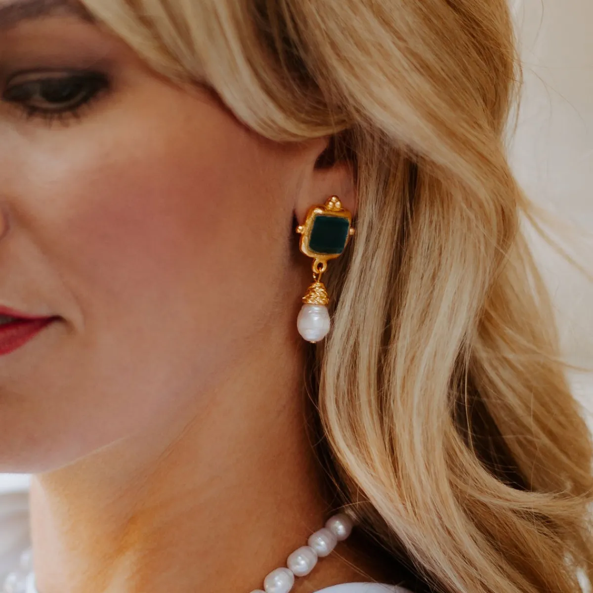 Charlotte Pearl Drop Earrings|Susan Shaw Clearance
