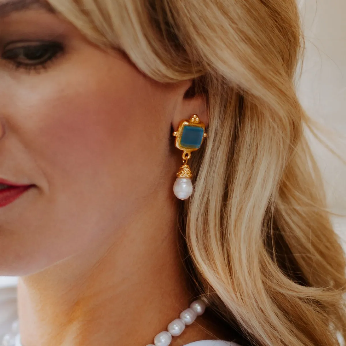 Charlotte Pearl Drop Earrings|Susan Shaw Clearance