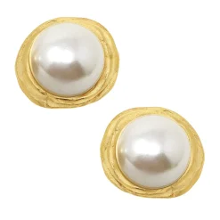 Classic Pearl Cab Studs|Susan Shaw Discount