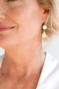 Coin Pearl Oyster Drop Earrings|Susan Shaw Online