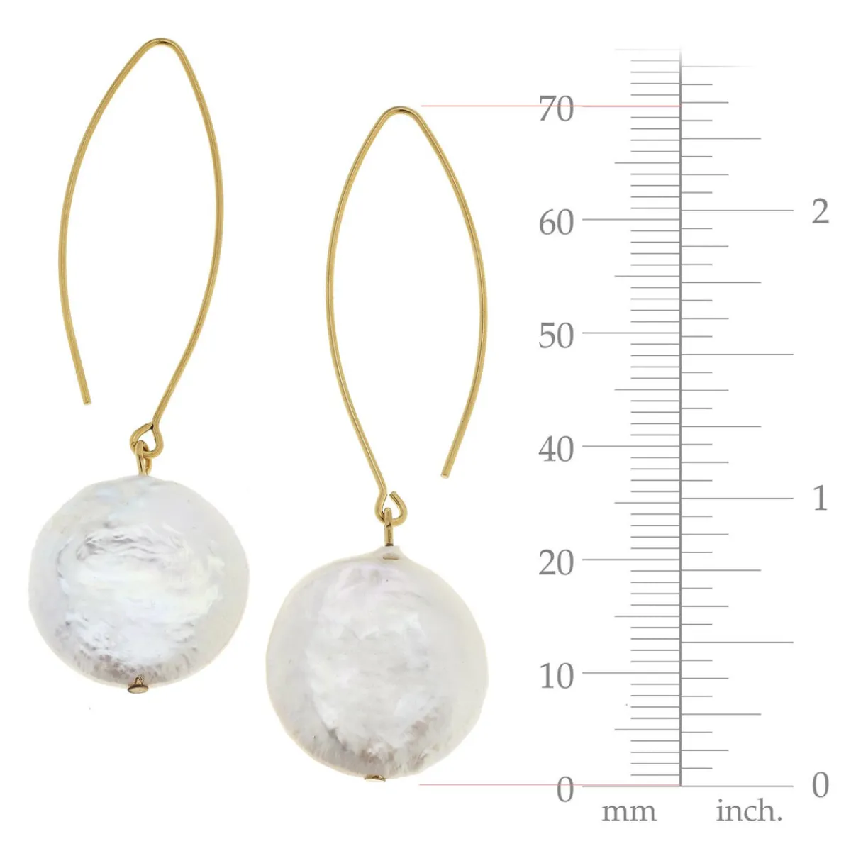 Coin Pearl Threader Earrings|Susan Shaw Outlet