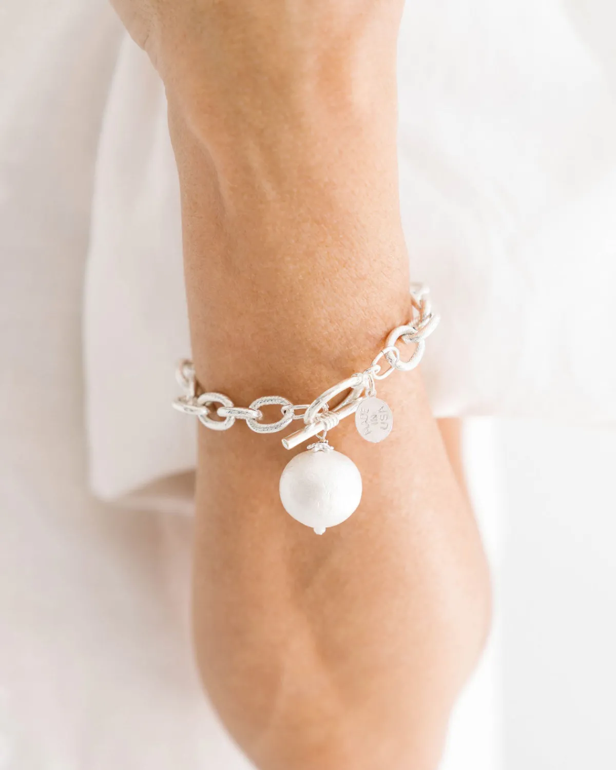 Cotton Pearl Toggle Bracelet|Susan Shaw New