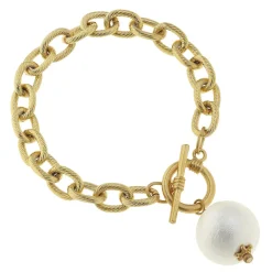 Cotton Pearl Toggle Bracelet|Susan Shaw New