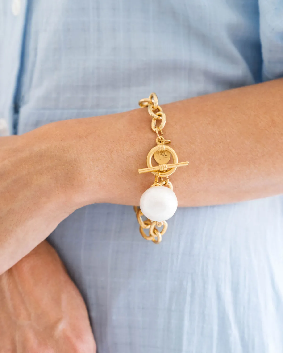 Cotton Pearl Toggle Bracelet|Susan Shaw New