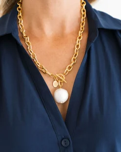 Cotton Pearl Toggle Necklace|Susan Shaw New