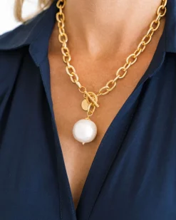 Cotton Pearl Toggle Necklace|Susan Shaw New