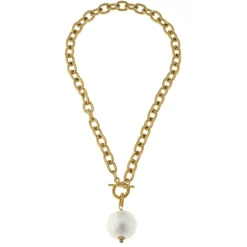 Cotton Pearl Toggle Necklace|Susan Shaw New