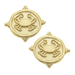 Crab Intaglio Studs|Susan Shaw