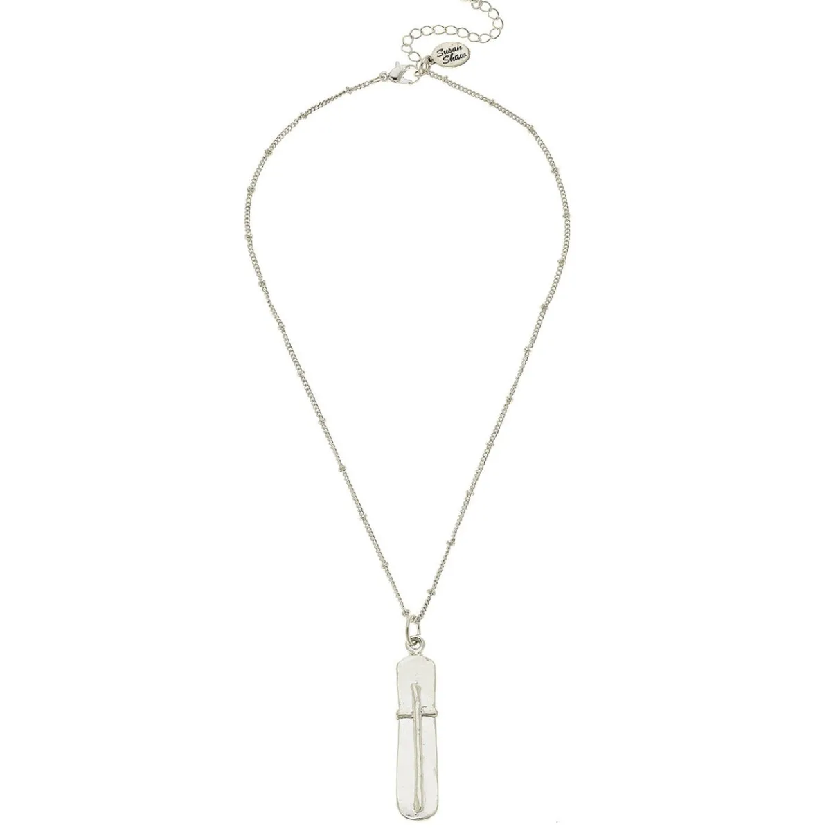 Dainty Bar Cross Necklace|Susan Shaw