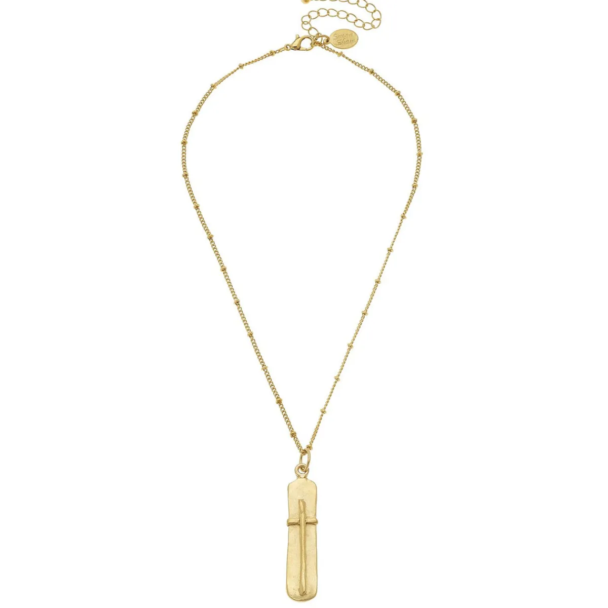 Dainty Bar Cross Necklace|Susan Shaw