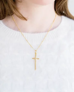 Dainty Tall Cross Necklace|Susan Shaw Online