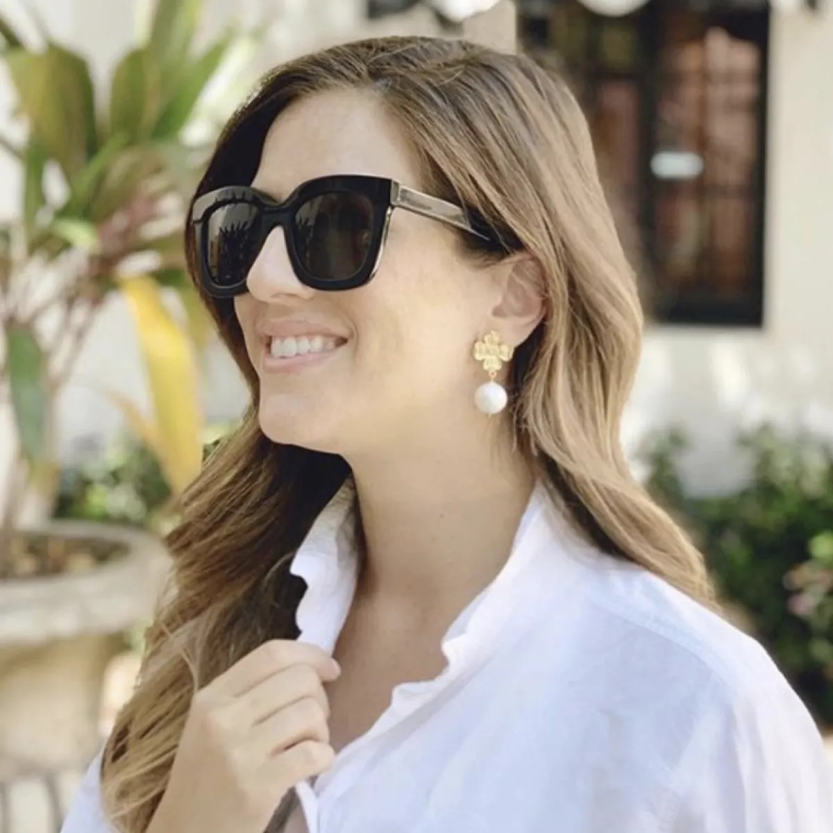 Dogwood Cotton Pearl Drop Earrings|Susan Shaw Online