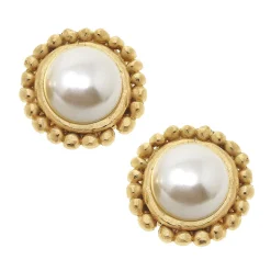 Dotted Pearl Studs|Susan Shaw Outlet