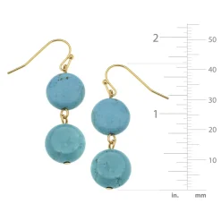 Double Turquoise Drop Earrings|Susan Shaw Clearance