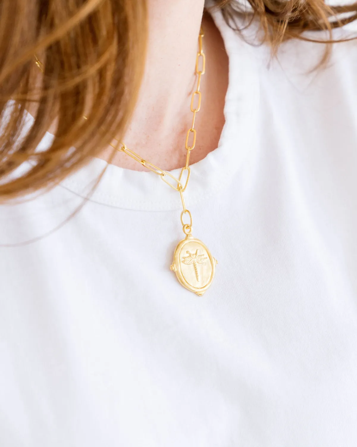 Dragonfly Paperclip Necklace|Susan Shaw