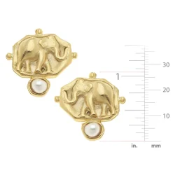 Elephant Intaglio Pearl Studs|Susan Shaw Online