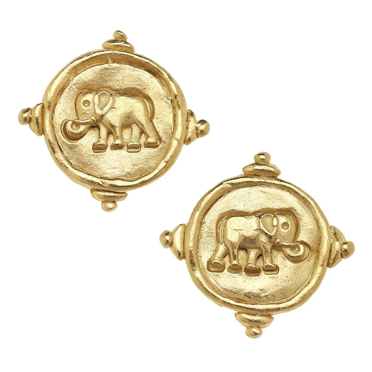 Elephant Intaglio Studs|Susan Shaw New