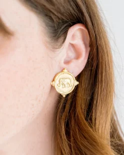 Elephant Intaglio Studs|Susan Shaw New