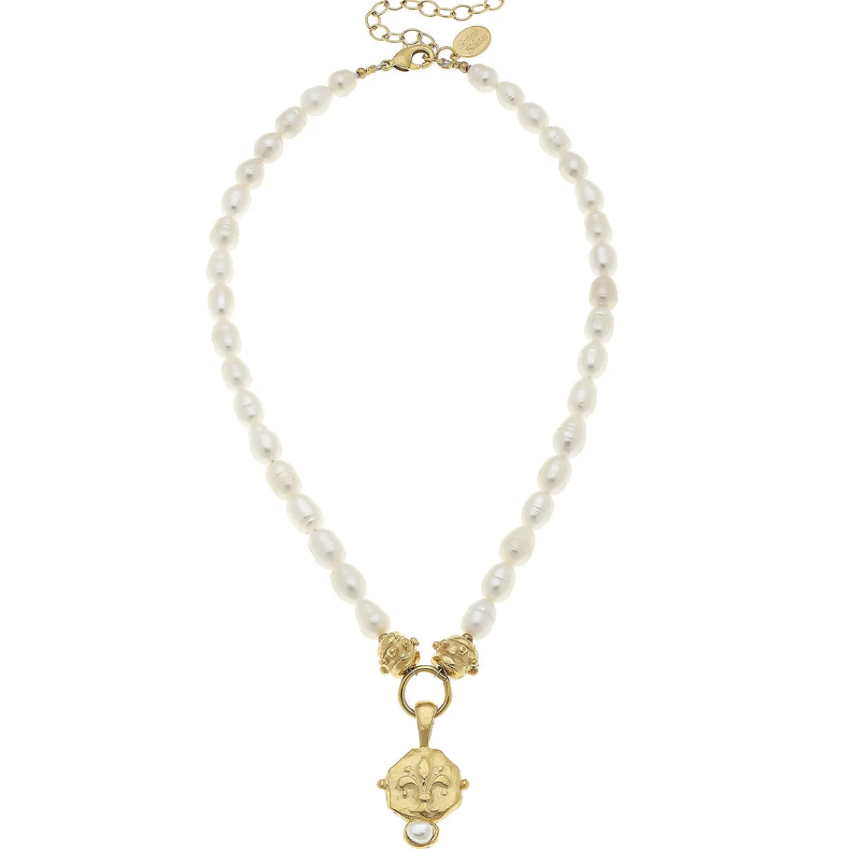 Fleur-de-Lis Intaglio Pearl Necklace|Susan Shaw Sale