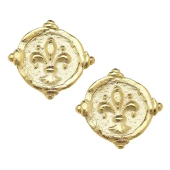 Fleur De Lis Intaglio Studs|Susan Shaw Discount
