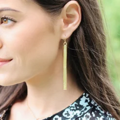 Gold Bar Earrings|Susan Shaw Discount