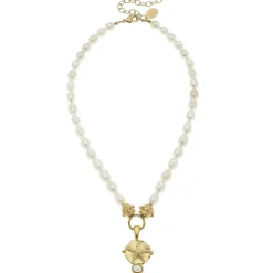Gold Starfish Pearl Necklace|Susan Shaw