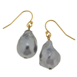 Grey Baroque Pearl Earrings|Susan Shaw Online
