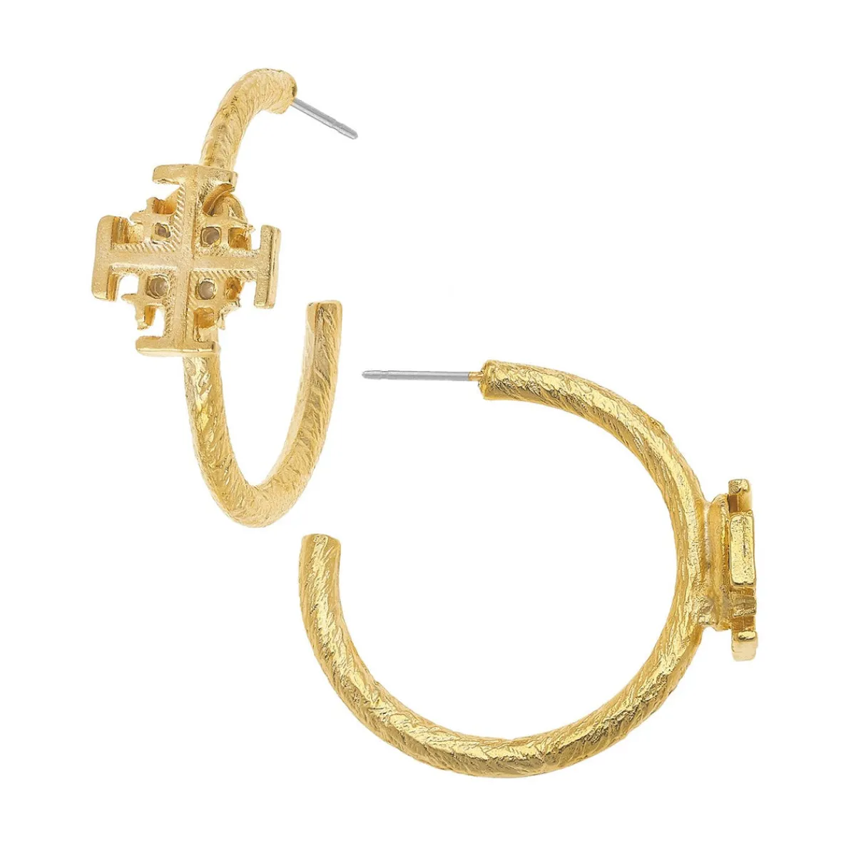 Jerusalem Cross Hoops|Susan Shaw Clearance