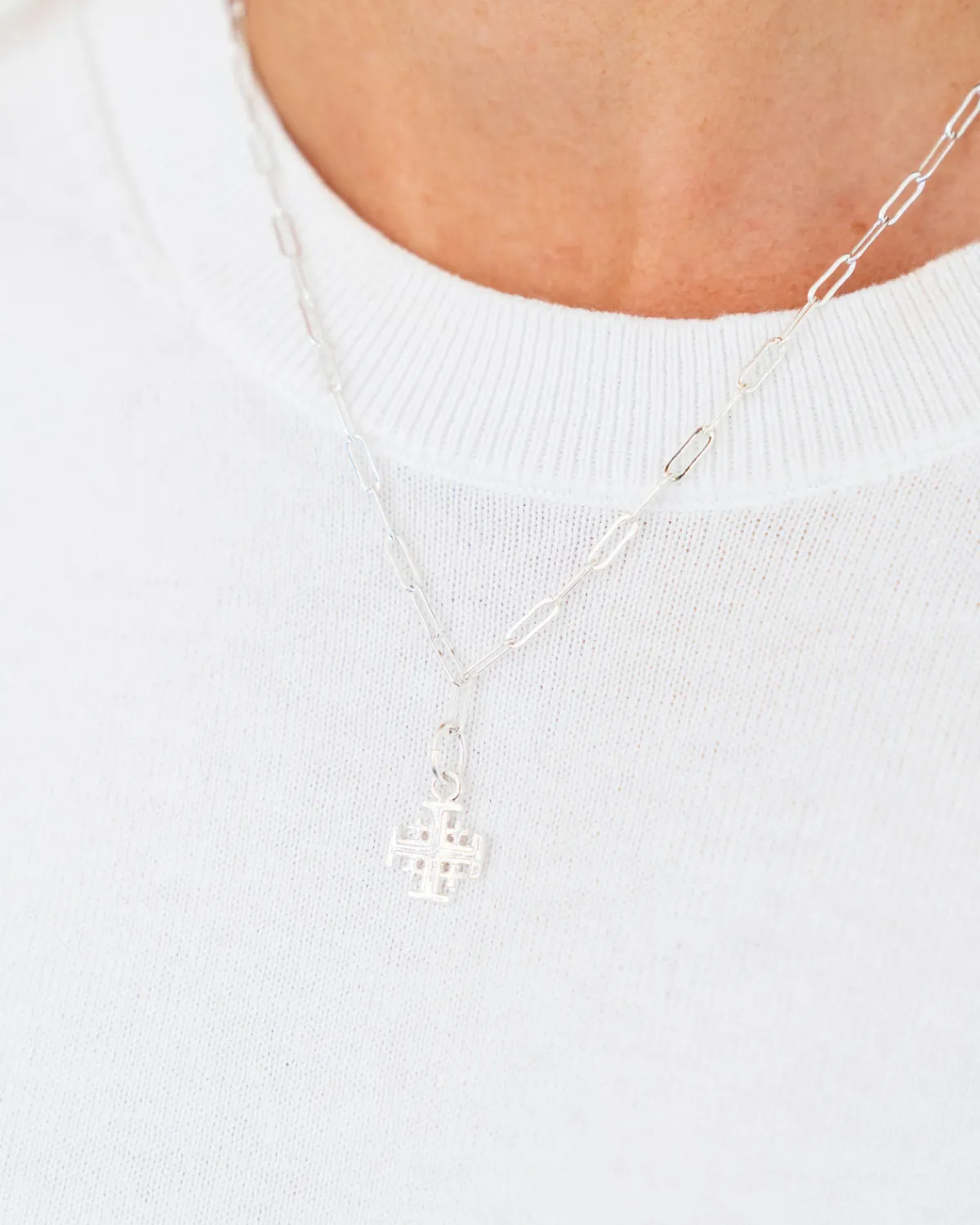 Jerusalem Cross Paperclip Necklace|Susan Shaw Online