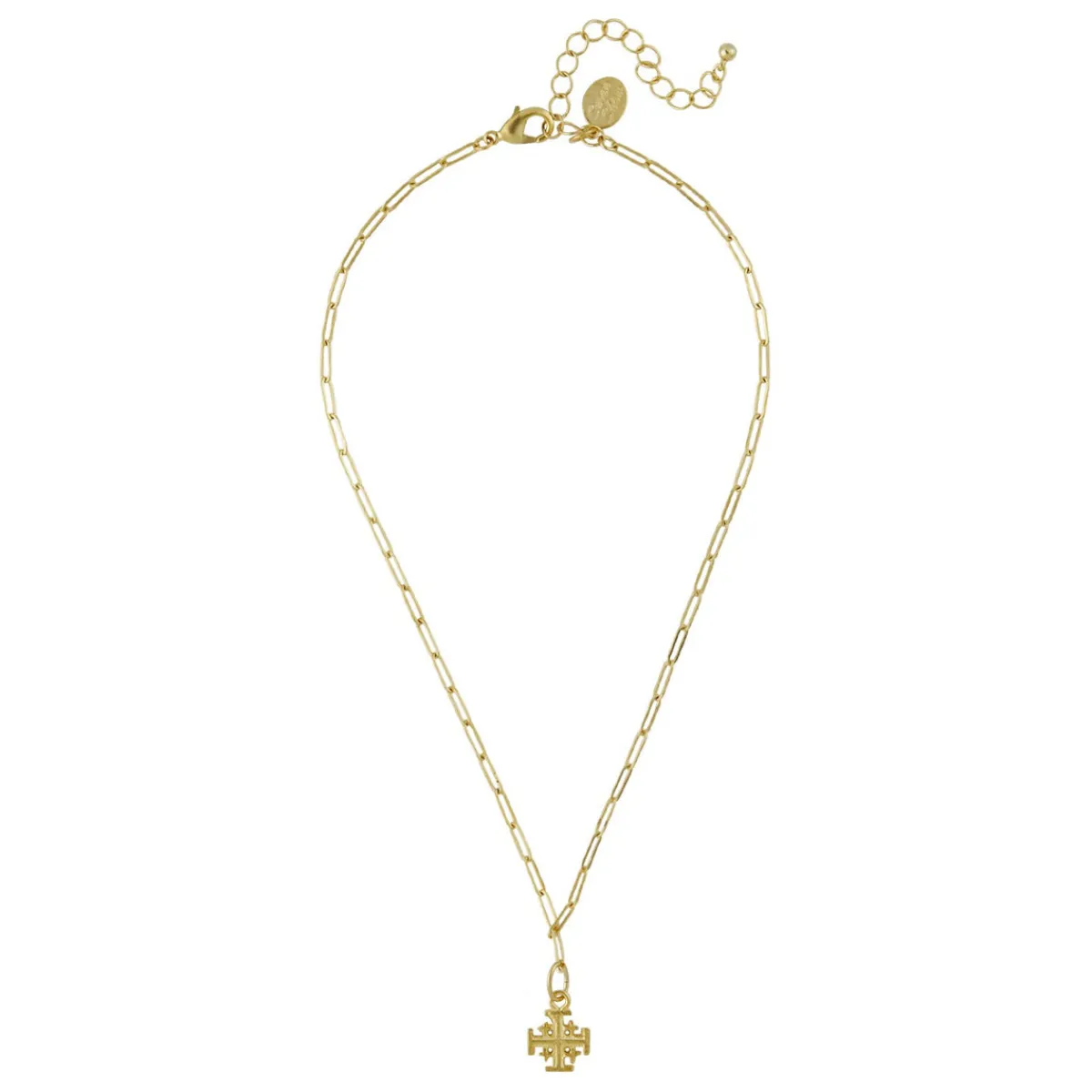 Jerusalem Cross Paperclip Necklace|Susan Shaw Online
