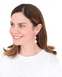 Jerusalem Cross Pearl Drop Earrings|Susan Shaw Clearance