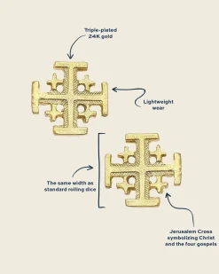 Jerusalem Cross Studs|Susan Shaw Best