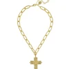 Jerusalem Double Cross Chain Necklace|Susan Shaw Hot