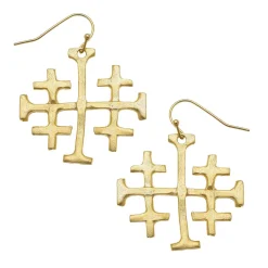 Large Jerusalem Cross Earrings|Susan Shaw Outlet