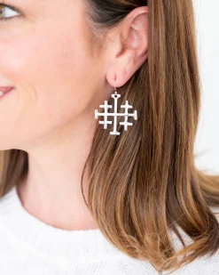 Large Jerusalem Cross Earrings|Susan Shaw Outlet