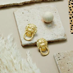 Lion Knocker Earrings|Susan Shaw Clearance